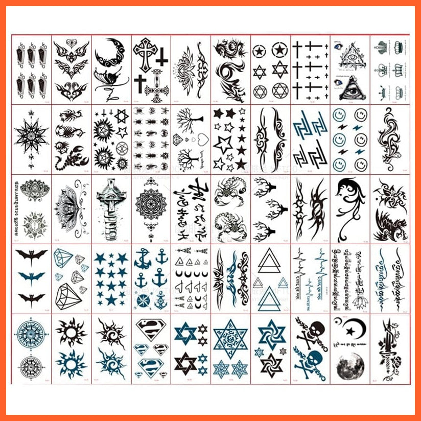 50Pcs Waterproof Women Lasting Body Art Stickers | Personality Temporary Tattoo Stickers For Men Women | whatagift.com.au.