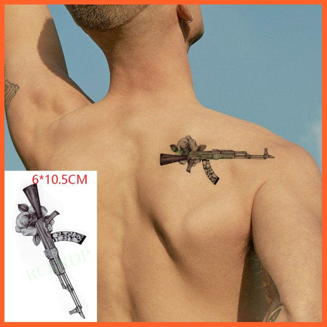 whatagift.com.au Tattoo Apple Green Waterproof Temporary Tattoo Sticker black machine gun tatto flash tatoo fake tattoos for men women