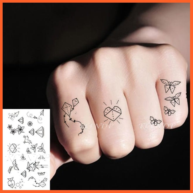 whatagift.com.au Tattoo Army Green Temporary Waterproof Tattoo Sticker For Fingers