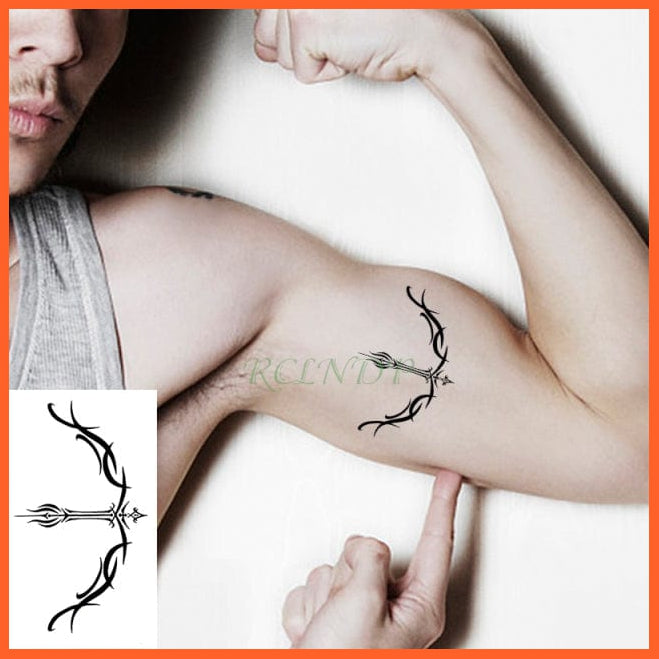 whatagift.com.au Tattoo Army Green Waterproof Temporary Tattoo Sticker black machine gun tatto flash tatoo fake tattoos for men women