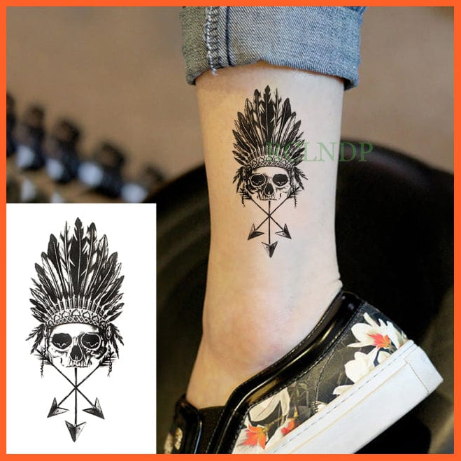 whatagift.com.au Tattoo Auburn Waterproof Temporary Tattoo Sticker black machine gun tatto flash tatoo fake tattoos for men women