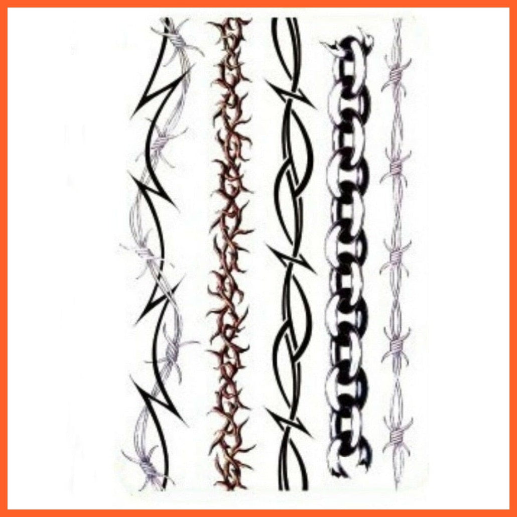 Barbed Wire Temporary Tattoo Set | Men Women Kids Tribal Waterproof Tattoo Stickers | whatagift.com.au.