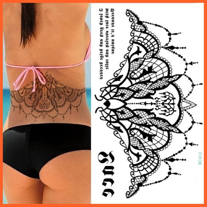 1Sheet Chest Flash Tattoo | Large Flower Shoulder Arm Sternum Tattoos Body/Back Art Stickers | whatagift.com.au.