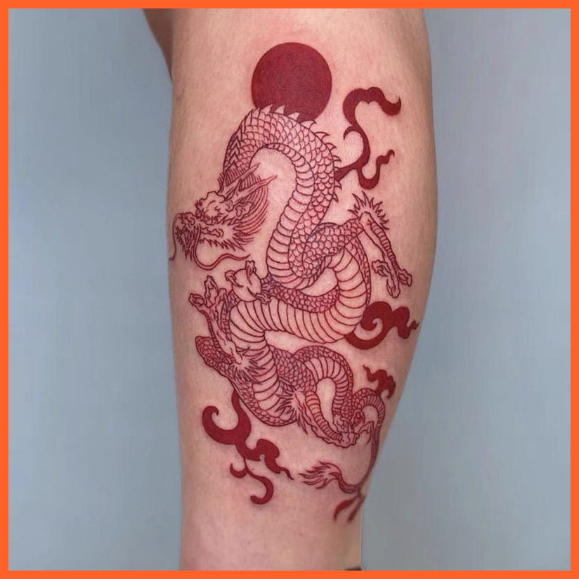 whatagift.com.au Tattoo Big Size Red Dragon Temporary Waterproof Tattoo