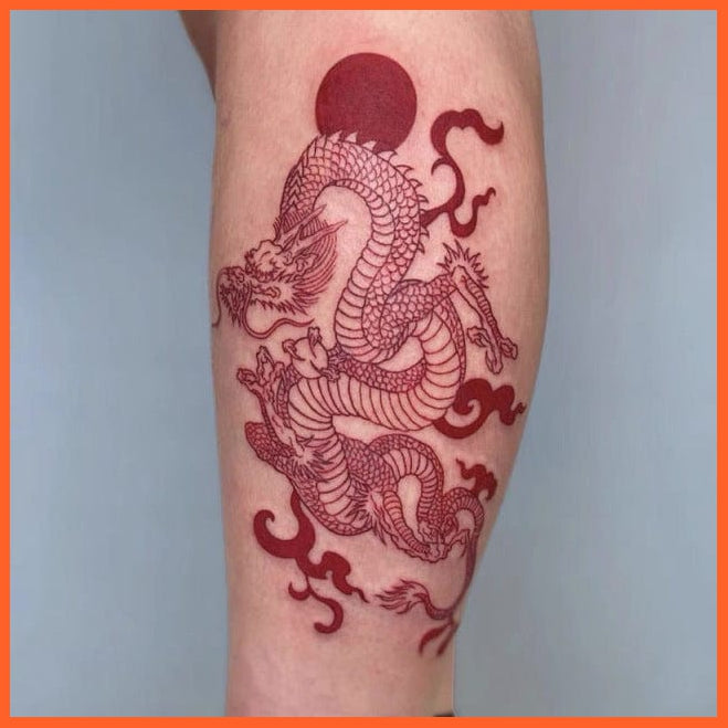 whatagift.com.au Tattoo Big Size Red Dragon Temporary Waterproof Tattoo