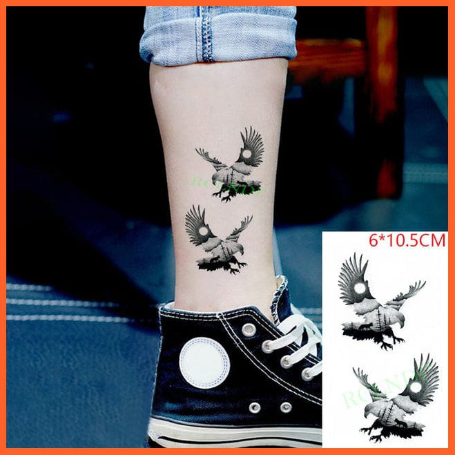whatagift.com.au Tattoo black Waterproof Cute squirrel fox dog rabbit owl Cat animal tattoo stickers