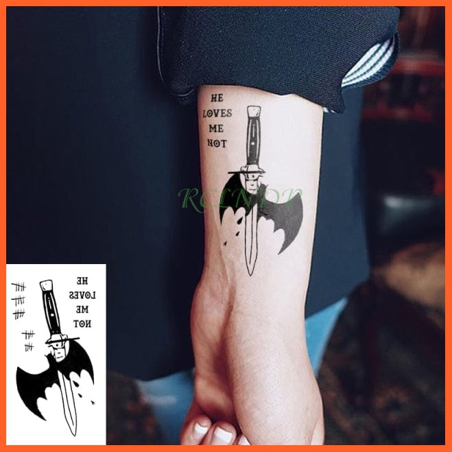 whatagift.com.au Tattoo black Waterproof Temporary Tattoo Sticker black machine gun tatto flash tatoo fake tattoos for men women