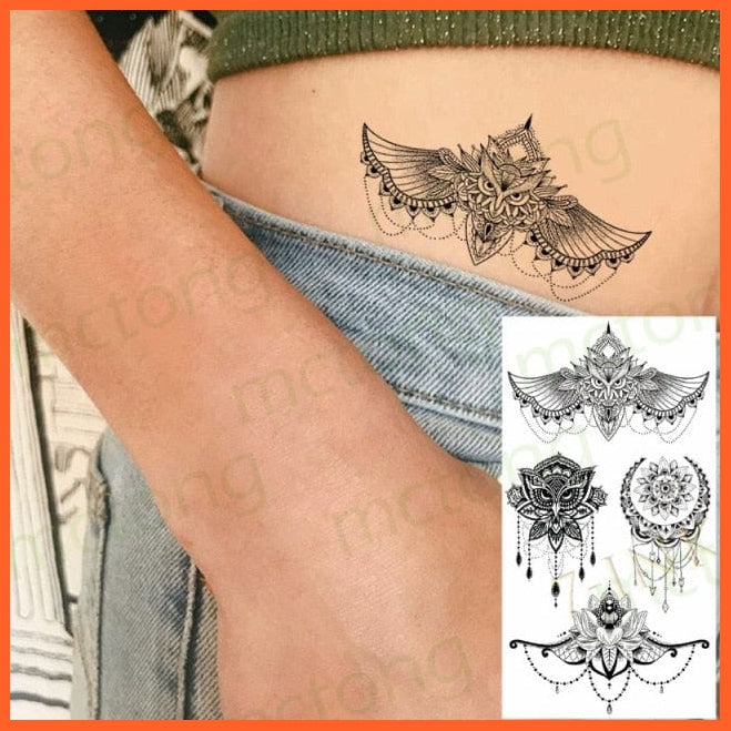 Waterproof Temporary Tattoo Sticker | 3D Butterfly Fake Tattoo | Flash Snake Feather Tattoo Body Art Rose For Girl Women Men | whatagift.com.au.