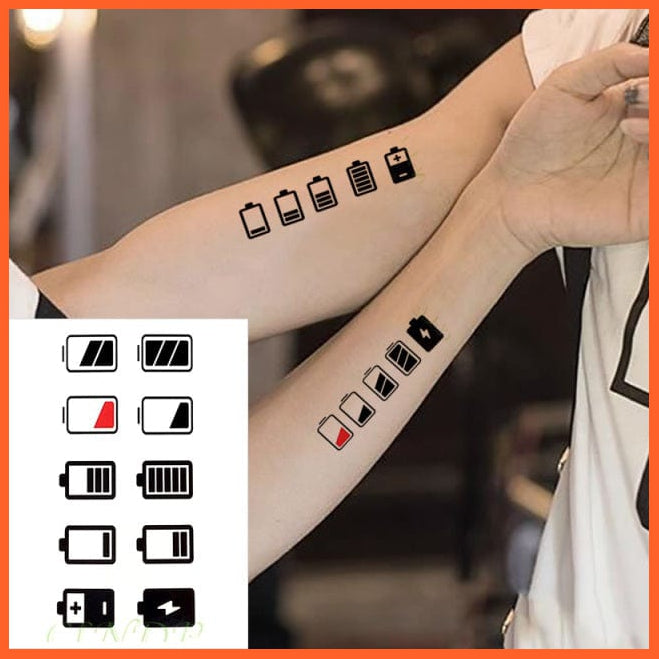 whatagift.com.au Tattoo Blue Waterproof Temporary Tattoo Sticker black machine gun tatto flash tatoo fake tattoos for men women