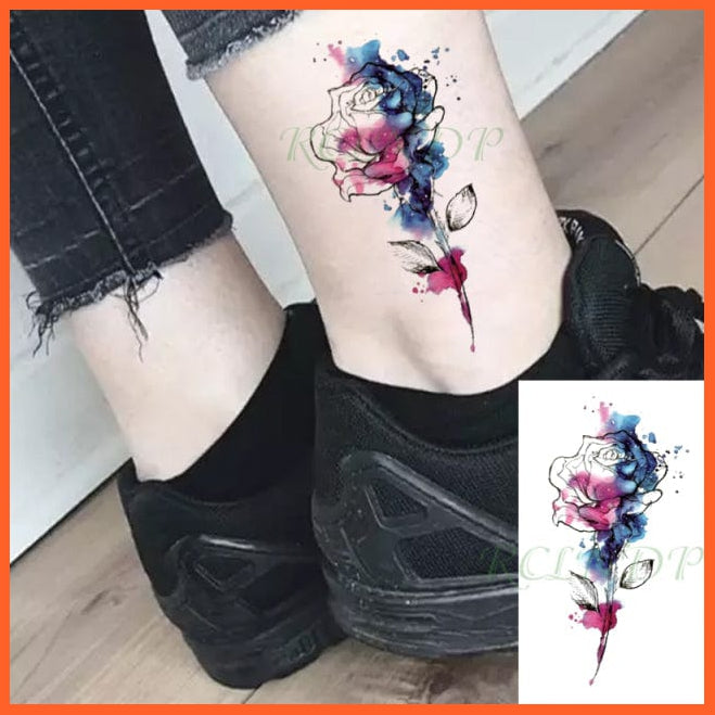 whatagift.com.au Tattoo blue Waterproof Temporary Tattoo Sticker black machine gun tatto flash tatoo fake tattoos for men women