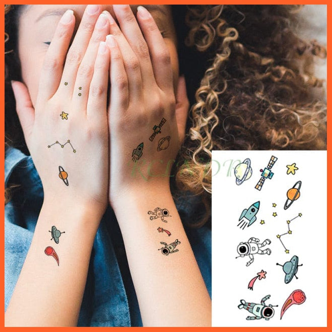 whatagift.com.au Tattoo Bronze Waterproof Temporary Tattoo Sticker black machine gun tatto flash tatoo fake tattoos for men women
