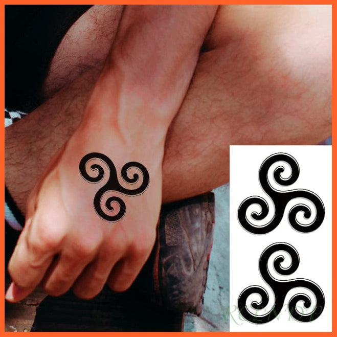 whatagift.com.au Tattoo Brown Red Waterproof Temporary Tattoo Sticker black machine gun tatto flash tatoo fake tattoos for men women