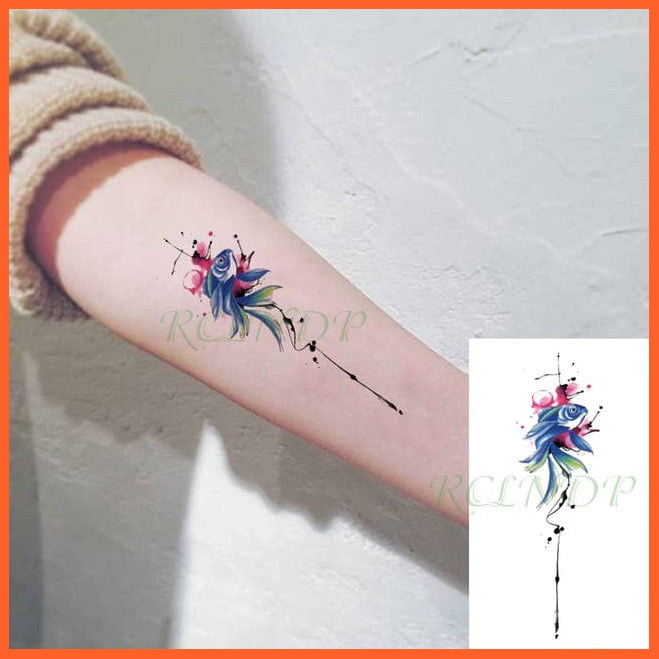 whatagift.com.au Tattoo Brown Waterproof Temporary Tattoo Sticker black machine gun tatto flash tatoo fake tattoos for men women