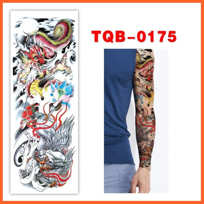 Big Arm Sleeve Tattoo Crown Lion Wolf Rose Skull Waterproof Temporary Tattoo | Sticker Body Art Fake Tattoo For Women Men | whatagift.com.au.
