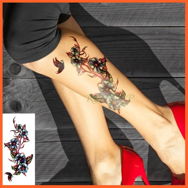 Waterproof Temporary Tattoo Sticker | 3D Butterfly Fake Tattoo | Flash Snake Feather Tattoo Body Art Rose For Girl Women Men | whatagift.com.au.