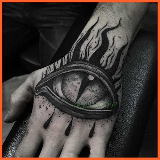 Waterproof Temporary Tattoo Stickers | Eagle Crow Gothic Eye Flash Tattoo Hand Back Arm  Body Art For Women Men | whatagift.com.au.