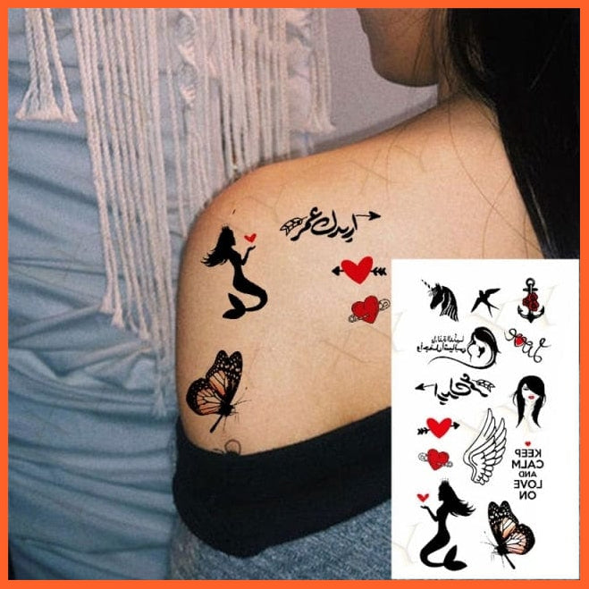 Waterproof Temporary Tattoo Sticker | 3D Butterfly Fake Tattoo | Flash Snake Feather Tattoo Body Art Rose For Girl Women Men | whatagift.com.au.
