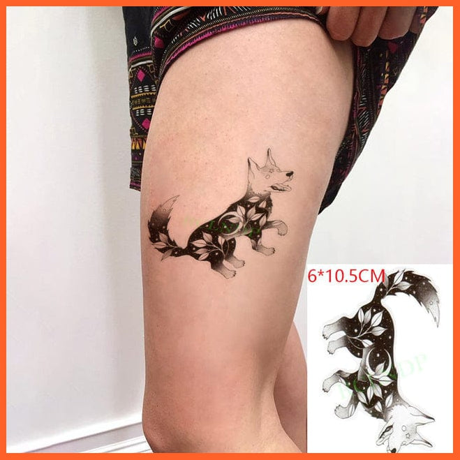 whatagift.com.au Tattoo Dark Coffee Temporary Waterproof Tattoo Sticker | Fly Birds Mermaid Tattoo