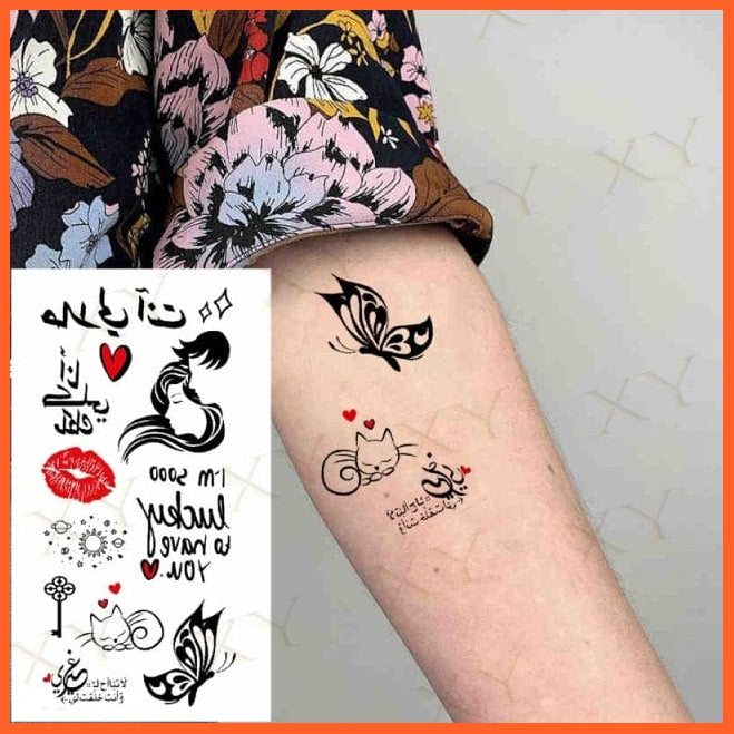 Waterproof Temporary Tattoo Sticker | 3D Butterfly Fake Tattoo | Flash Snake Feather Tattoo Body Art Rose For Girl Women Men | whatagift.com.au.