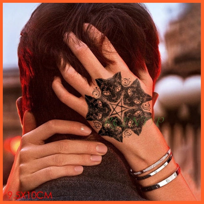 Waterproof Temporary Tattoo Stickers | Eagle Crow Gothic Eye Flash Tattoo Hand Back Arm  Body Art For Women Men | whatagift.com.au.