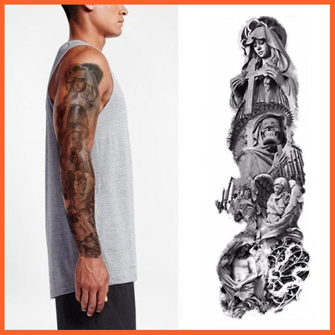 Full Arm Double Gun Female Waterproof Temporary Tattoo Stickers For Men Women | whatagift.com.au.