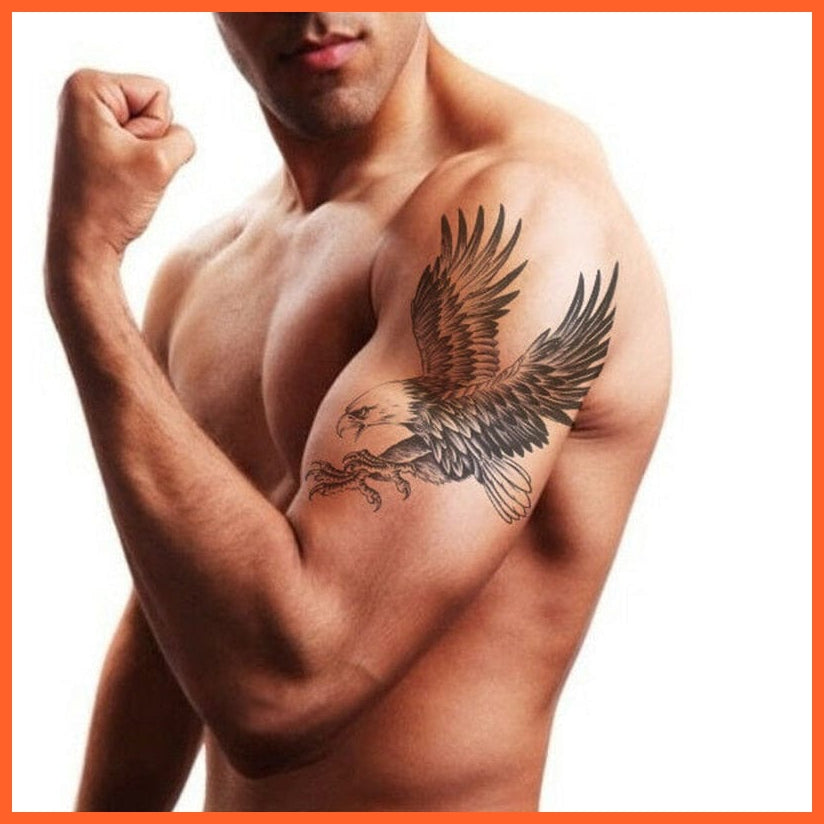 Eagle Temporary Tattoo | Waterproof Black Eagle Body Art Stickers | whatagift.com.au.