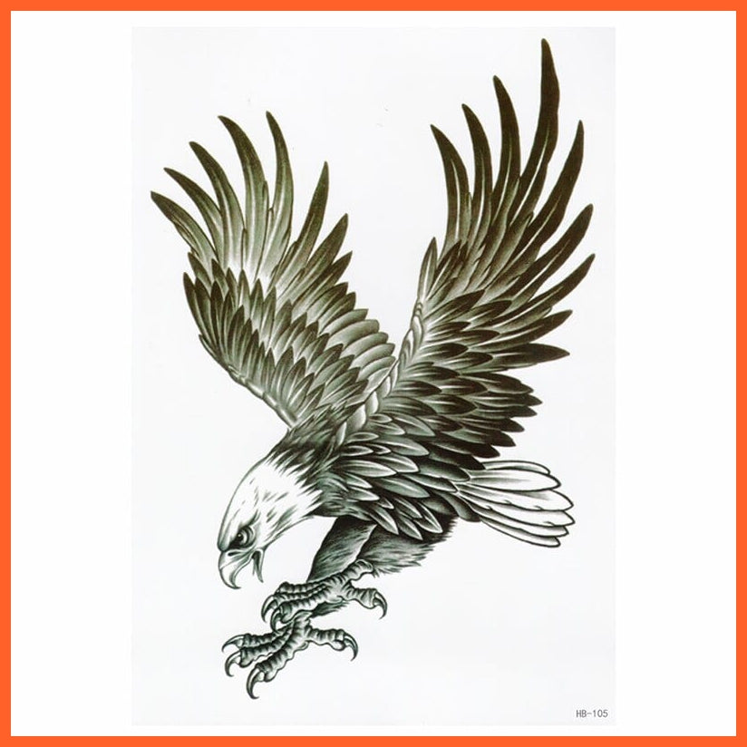 Eagle Temporary Tattoo | Waterproof Black Eagle Body Art Stickers | whatagift.com.au.