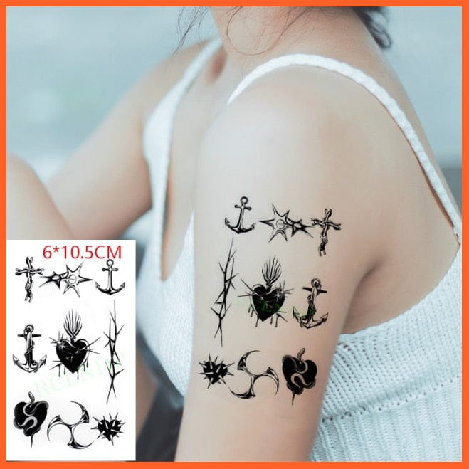 Waterproof Temporary Tattoo Sticker | For Ear Finger Music Note Bird Stars Line Streak Flash Tattoo For Women Girls | whatagift.com.au.