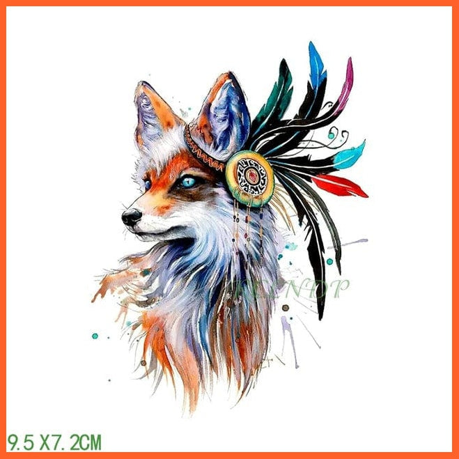 whatagift.com.au Tattoo green Waterproof Cute squirrel fox dog rabbit owl Cat animal tattoo stickers