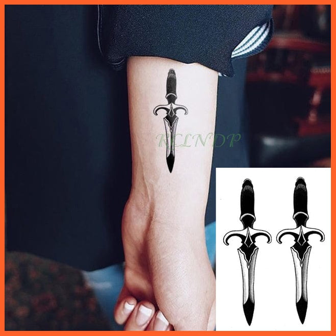 whatagift.com.au Tattoo green Waterproof Temporary Tattoo Sticker black machine gun tatto flash tatoo fake tattoos for men women