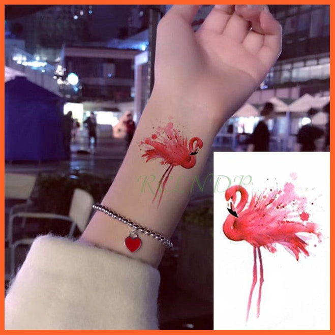 whatagift.com.au Tattoo Light Pink Waterproof Cute squirrel fox dog rabbit owl Cat animal tattoo stickers