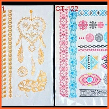 Metallic Temporary Tattoo Swallow Gold Silver Flash Tattoos For Women Party Body Art | whatagift.com.au.