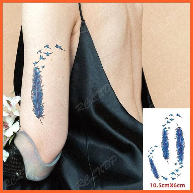 Waterproof Temporary Tattoo Sticker | Mandala Henna Bird Feather Whale Body Art Tattoo | Unisex Flash Tattoos | whatagift.com.au.