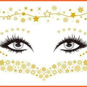 whatagift.com.au Tattoo New Gold Face Temporary Tattoo | Waterproof Blocked Freckles Eye Stickers