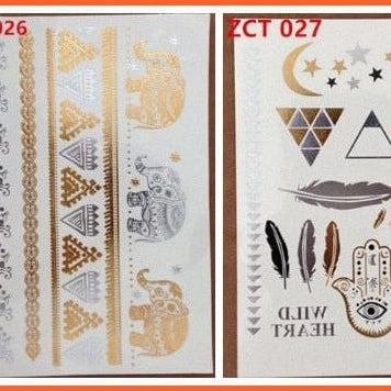 New Metallic Tattoo Temporary Tattoos | Natural Life Sense Gold Flash Tattoo Sexy Body Art | whatagift.com.au.