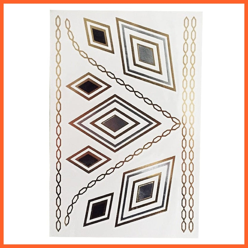 New Metallic Tattoo Temporary Tattoos | Natural Life Sense Gold Flash Tattoo Sexy Body Art | whatagift.com.au.