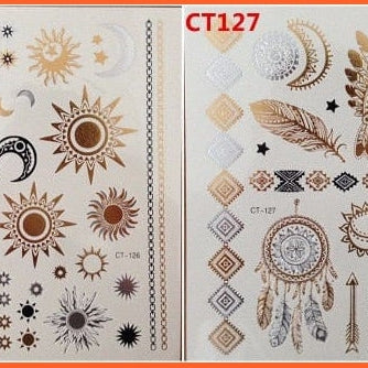 New Metallic Tattoo Temporary Tattoos | Natural Life Sense Gold Flash Tattoo Sexy Body Art | whatagift.com.au.