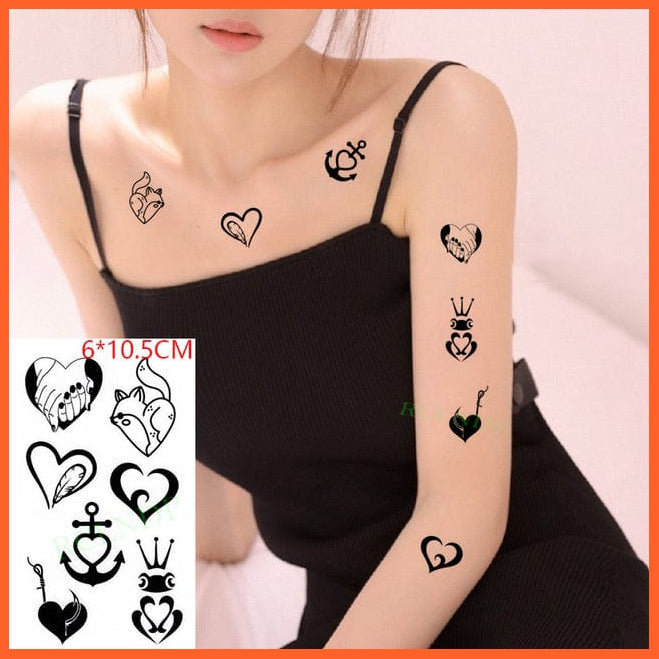 whatagift.com.au Tattoo Olive black Temporary Waterproof Tattoo Sticker | Fly Birds Mermaid Tattoo