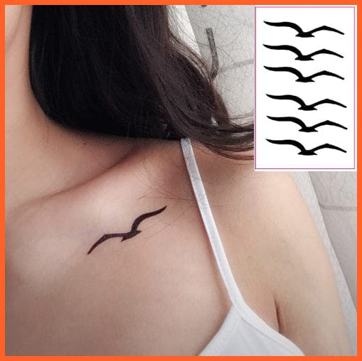 whatagift.com.au Tattoo Pink Temporary Waterproof Tattoo Sticker | Fly Birds Mermaid Tattoo