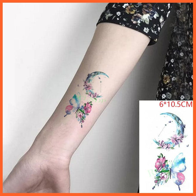 whatagift.com.au Tattoo pink Waterproof Cute squirrel fox dog rabbit owl Cat animal tattoo stickers