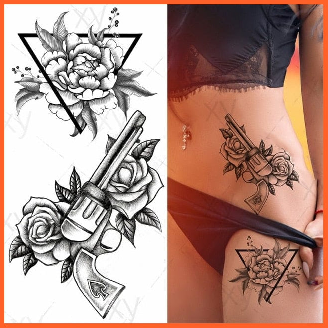Waterproof Temporary Tattoo Sticker | 3D Butterfly Fake Tattoo | Flash Snake Feather Tattoo Body Art Rose For Girl Women Men | whatagift.com.au.