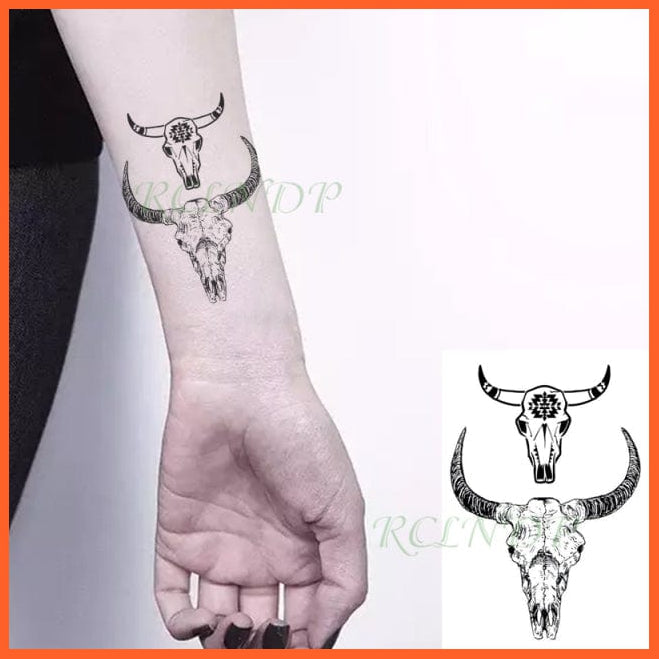 whatagift.com.au Tattoo pink Waterproof Temporary Tattoo Sticker black machine gun tatto flash tatoo fake tattoos for men women