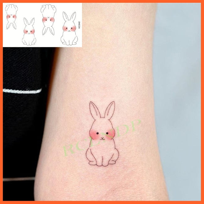 whatagift.com.au Tattoo plum Waterproof Cute squirrel fox dog rabbit owl Cat animal tattoo stickers