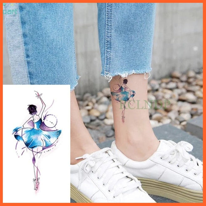 whatagift.com.au Tattoo Purple Waterproof Cute squirrel fox dog rabbit owl Cat animal tattoo stickers