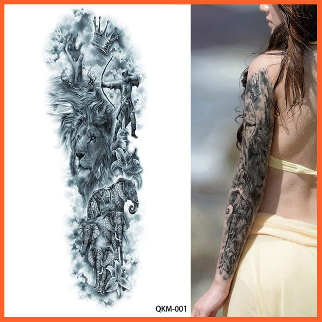 Full Arm Double Gun Female Waterproof Temporary Tattoo Stickers For Men Women | whatagift.com.au.