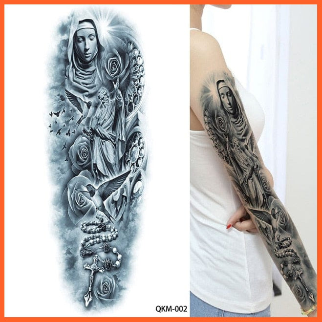 Full Arm Double Gun Female Waterproof Temporary Tattoo Stickers For Men Women | whatagift.com.au.