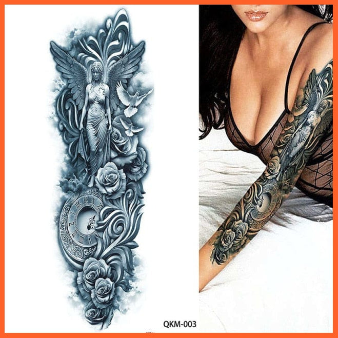 Full Arm Double Gun Female Waterproof Temporary Tattoo Stickers For Men Women | whatagift.com.au.