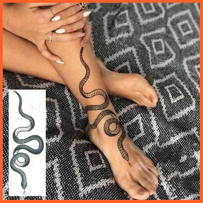Waterproof Temporary Tattoo Sticker | 3D Butterfly Fake Tattoo | Flash Snake Feather Tattoo Body Art Rose For Girl Women Men | whatagift.com.au.