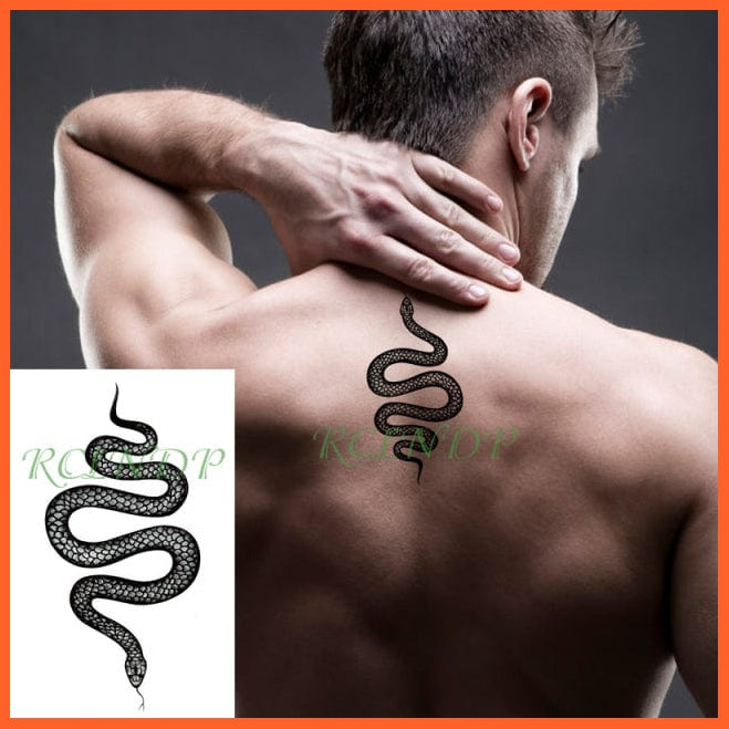 whatagift.com.au Tattoo RED Waterproof Temporary Tattoo Sticker black machine gun tatto flash tatoo fake tattoos for men women