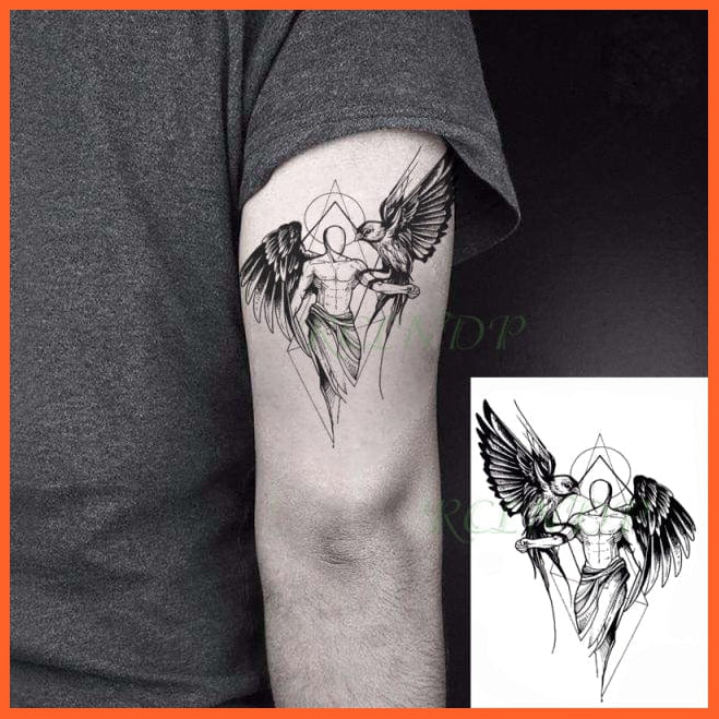 whatagift.com.au Tattoo Rose Red 2 Waterproof Temporary Tattoo Sticker black machine gun tatto flash tatoo fake tattoos for men women